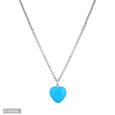 Mikado Stunning Sky Blue Heart Pendant For Women-thumb2