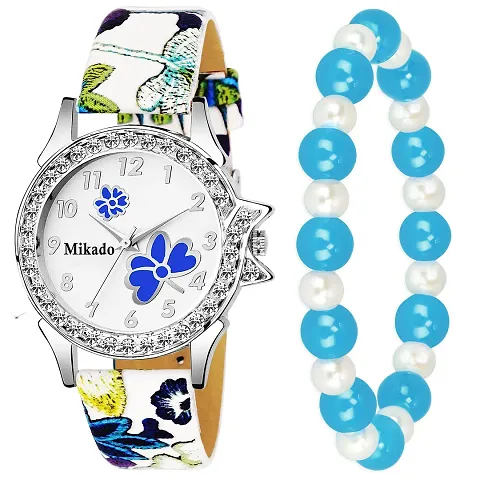 Mikado Princess Tatiana Watch with Charming Pearl Bracelet for Analog Watch - for Women