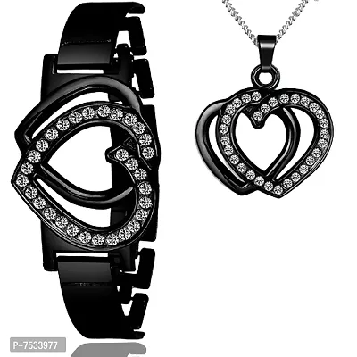 Mikado Black Hearty Fashion Jewellery Set Women