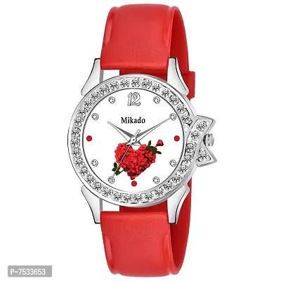 Mikado Red Dil Gift Wrist Watch for Girls and Women