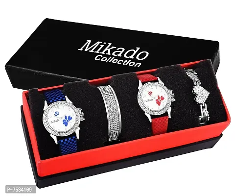 Mikado Exclusive Women Watches and Bracelet Combo Set for Casual and Party Wedding Occasion(Pack of 4)