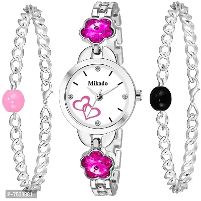 Mikado Pink Princess Analog Watch and Bracelet for Women