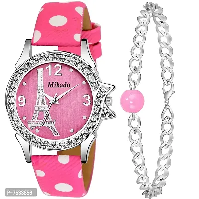 Mikado Pink Glory Analog Women Wrist Watch with Bracelet for Women