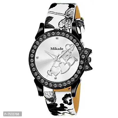 Mikado White Magnificent Analog Watch for Girls