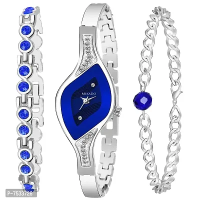Mikado Magical Blue Analog Watch with Beautiful Bracelet for Women