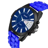Mikado New Royal Look Day and Date Watch with Stylish Blue Strap for Men-thumb1