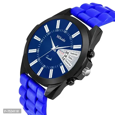 Mikado New Royal Look Day and Date Watch with Stylish Blue Strap for Men-thumb2