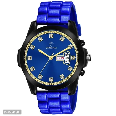 Mikado Blue High Day and Date Multifunctional Watch with Designer Strap for Men