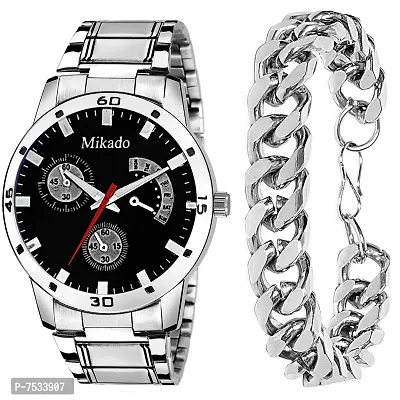 Mikado Attractive Men's Combo || Watch  Bracelet