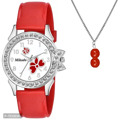 Mikado Beautiful Blossom Analog Watch with Pendant for Women