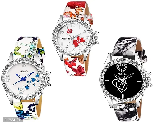 Mikado New Artistic Design Combo Watches for Women and Girls-thumb0