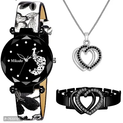 Mikado Special Anniversery Gift for Women Watch, Bracelet and Pendant Combo