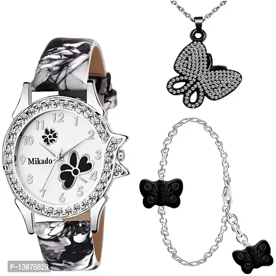Classy Analog Watches for Women with Bracelet and Pendant