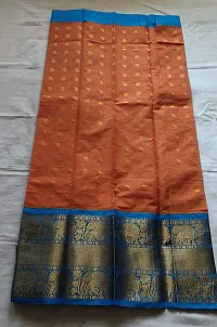 Beautiful Cotton Blend Saree With Blouse Piece For Women-thumb2