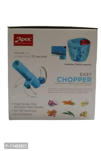 SHREE GANESH Handy and Compact || Chopper with 3 Blades for Effortlessly Chopping || Vegetables and Fruits (Blue and Red)-thumb2