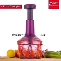 APEX Vegetable Push Chopper || Ideal for Vegetables and Fruits || Hand Press Food Chopper || Stainless Steel Blade-thumb1