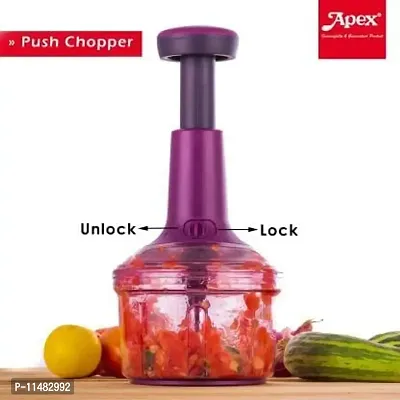 APEX Vegetable Push Chopper || Ideal for Vegetables and Fruits || Hand Press Food Chopper || Stainless Steel Blade-thumb2