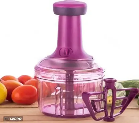 APEX Vegetable Push Chopper || Ideal for Vegetables and Fruits || Hand Press Food Chopper || Stainless Steel Blade-thumb0