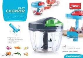 APEX Handy and Compact || Chopper with 3 Blades for Effortlessly Chopping || Vegetables and Fruits (Blue and Red)-thumb2