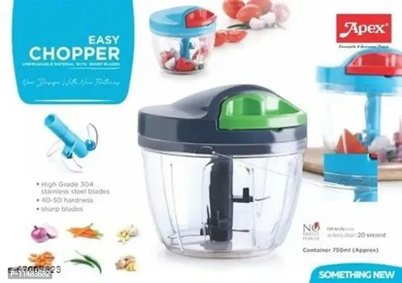 APEX Handy and Compact || Chopper with 3 Blades for Effortlessly Chopping || Vegetables and Fruits (Blue and Red)-thumb3