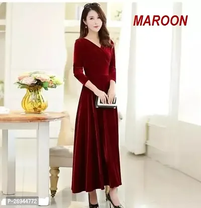 STLISH NEW GOWN FOR WOMEN MAROON