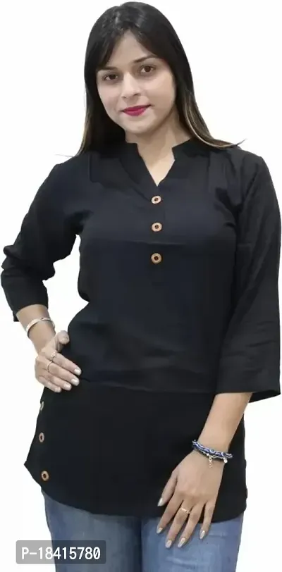 Stylish Cotton Rayon Solid Straight Kurta For Women-thumb0