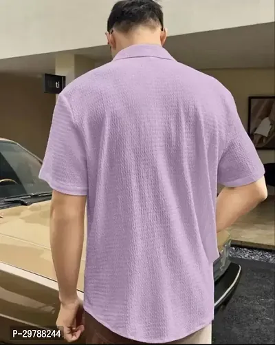 Reliable Purple Polycotton  Short Sleeves Casual Shirts For Men-thumb2