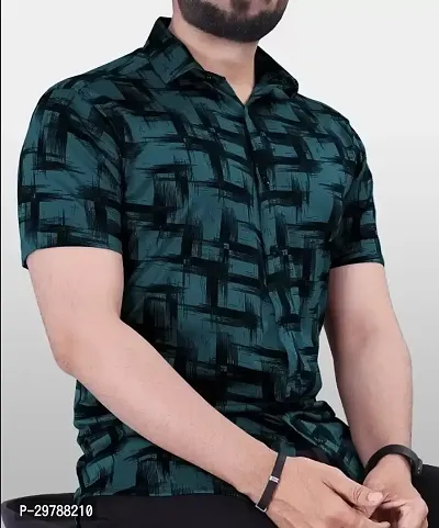 Reliable Multicoloured Polyester Printed Short Sleeves Casual Shirts For Men-thumb0