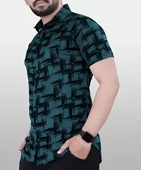 Reliable Multicoloured Polyester Printed Short Sleeves Casual Shirts For Men-thumb1