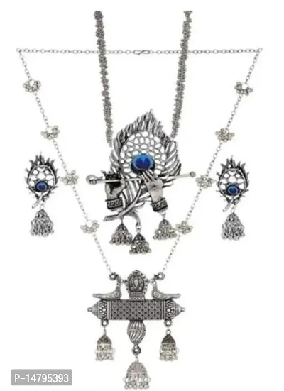 Gorgeous Alloy Oxidized Silver Jewelry Set