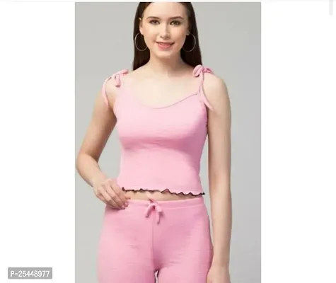 Elegant Pink Lycra Solid Top For Women-thumb0