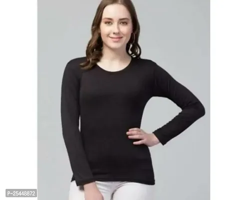 Elegant Black Lycra Solid Top For Women