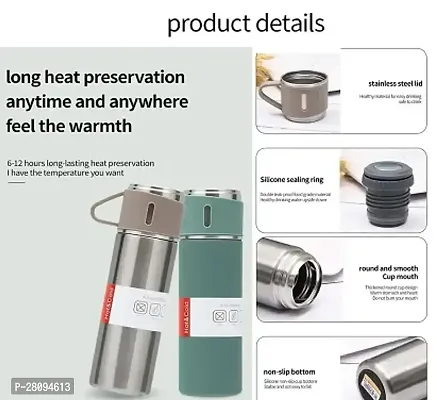 Vacuum Flask Set Stainless Steel Drinking Metal Water Bottle Gift High Quality Vacuum Flask Bottle - 500ml-thumb3
