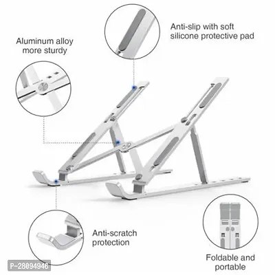 Aluminum Alloy Adjustable, Portable, Foldable, Ergonomic, 4 IN 1 Laptop stand + Book stand + Tab stand + Mobile stand-thumb5