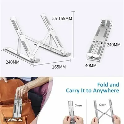 Aluminum Alloy Adjustable, Portable, Foldable, Ergonomic, 4 IN 1 Laptop stand + Book stand + Tab stand + Mobile stand-thumb2