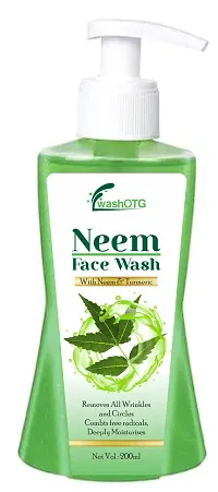 Neem Face Wash 200ml with Neem and Turmeric with nice easy to use bottle.