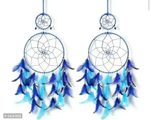 Beautiful Blue Dream Catcher For Wall Decor Pack Of 2-thumb0