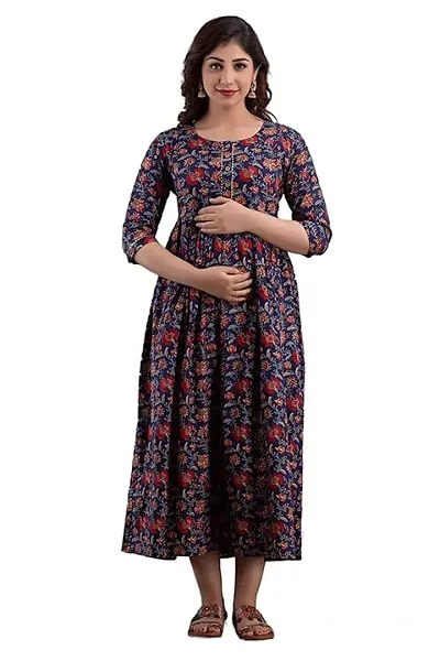 Womens Anarkali Maternity Baby Feeding Kurta