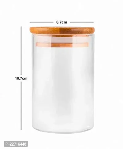 Glass Storage Jars With Sealed Wooden Lids - 270Ml-thumb2