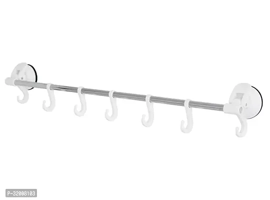 Wall Mount Bathroom Rack with 7 Hooks for Towels