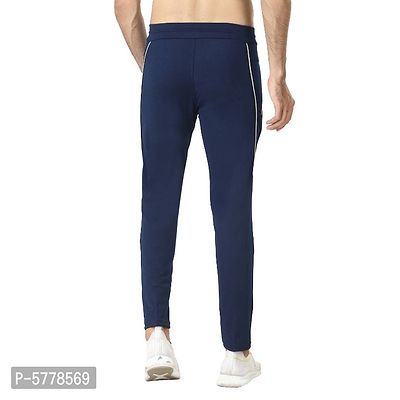 Men Stylish Slim Fit Dual Two Side Zipper Pockets Polyester Track Pant-thumb2