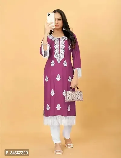 Stylish Lakhnavi Work With Latkan Lace Work Kurti Pant Set-thumb0