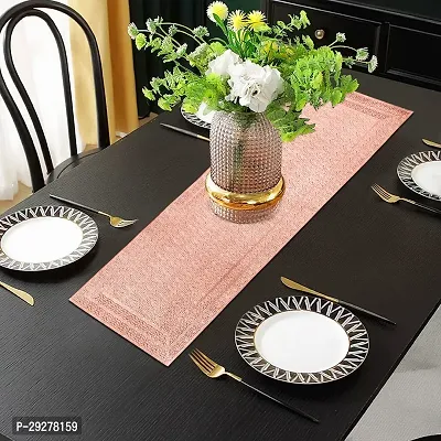 DPA Collection PVC Waterproof Soft  Cutwork Leaf Design Moulding Runner For Dining Table/Center Table Size(91x33)CM  Color - Copper