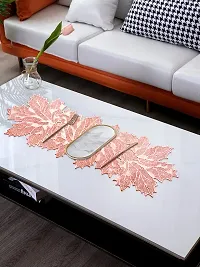 DPA Collection PVC Waterproof Soft  Cutwork Leaf Design Moulding Runner For Dining Table/Center Table - Copper-thumb1