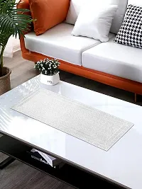 DPA Collection PVC Waterproof Soft  Cutwork Leaf Design Moulding Runner For Dining Table/Center Table - Silver-thumb3