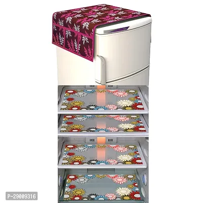 DPA Collection PVC Appliance  Cover/Refrigerator Cover/Fridge Combo Pack of 5 - Multicolor-thumb0