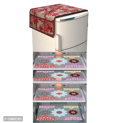 DPA Collection PVC Refrigerator Cover/Fridge Combo Pack of 5 -Multicolor