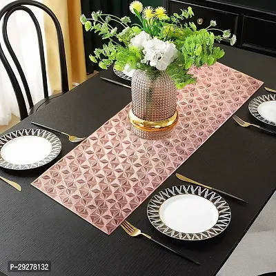 DPA Collection PVC Waterproof Soft  Cutwork Leaf Design Moulding Runner For Dining Table/Center Table - Copper-thumb3