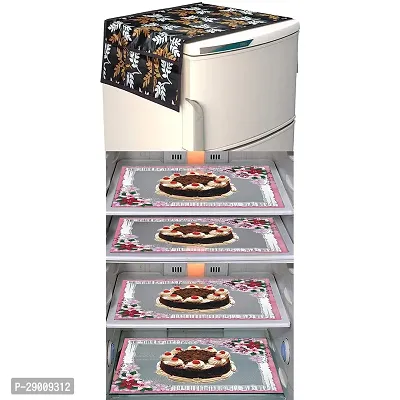 DPA Collection PVC Appliance  Cover/Refrigerator Cover/Fridge Combo Pack of 5 - Brown-thumb0