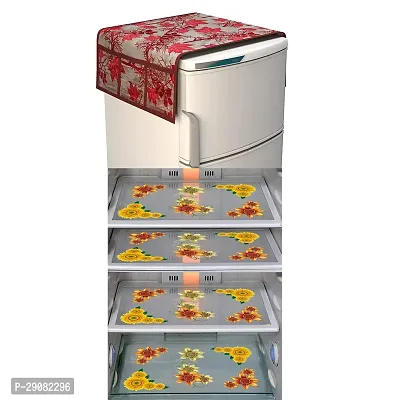 DPA Collection PVC Refrigerator Cover/Fridge Combo Pack of 5 -Multicolor-thumb0